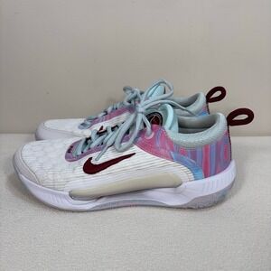 Nike Court Zoom NXT Tennis Shoes Women's 8 White Glacier Pink Blue Swoosh DH0222